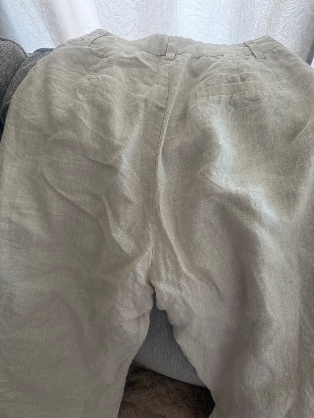 Dissh Norah Tan Natural Linen Pants Fully Lined Pockets Size 2 - Picture 10 of 14